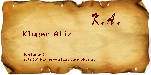 Kluger Aliz névjegykártya